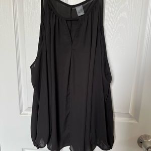 City Streets Cold Shoulder Top - Sheer Black V-Neck Size XL
